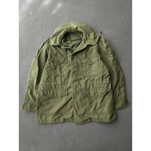 Vintage 1960s USAF Green OD Sateen Field Jacket US Air Force Military Vietnam M